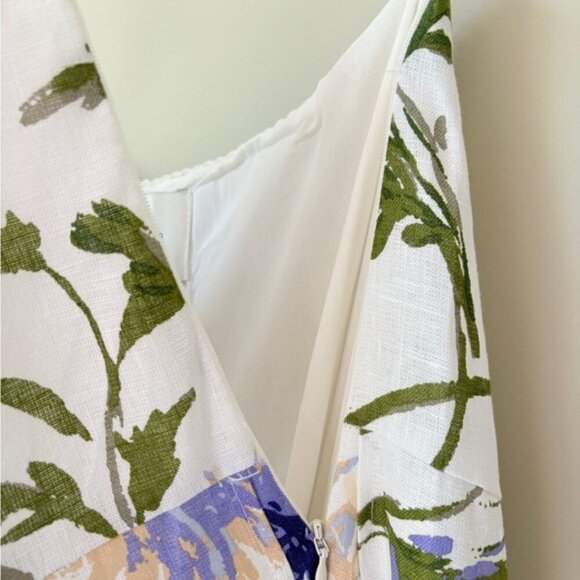 NEW Reformation Anatolia Linen Corset Two Piece Serenity White Floral US 2 UK 6 - Picture 15 of 16